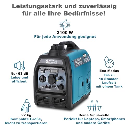 Könner & Söhnen 3100 W – Gas/Benzin Notstromaggregat KS 3100iG - 14