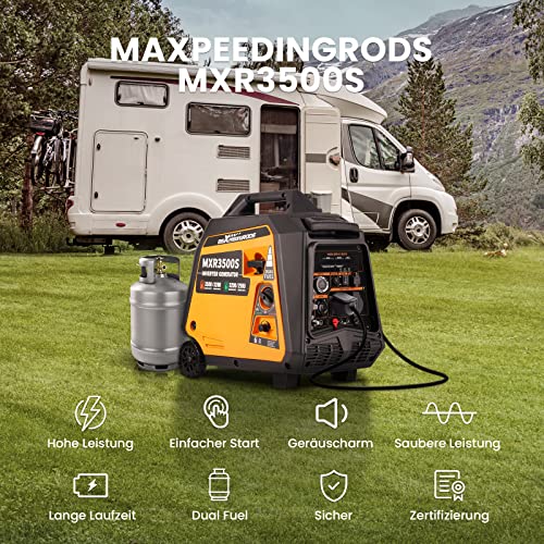 maXpeedingrods 3500W Gas/Benzin Notstromaggregat - 2