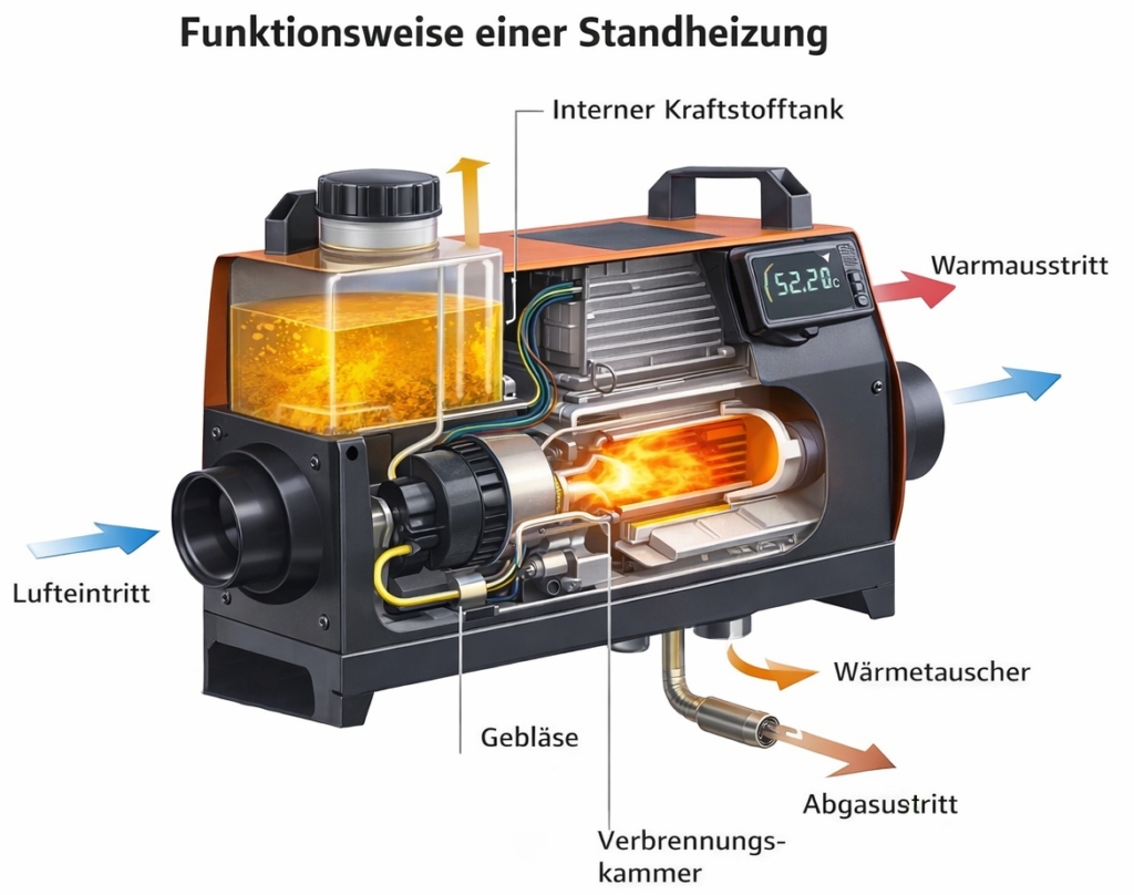 Schaubild Funktionsweise Standheizung